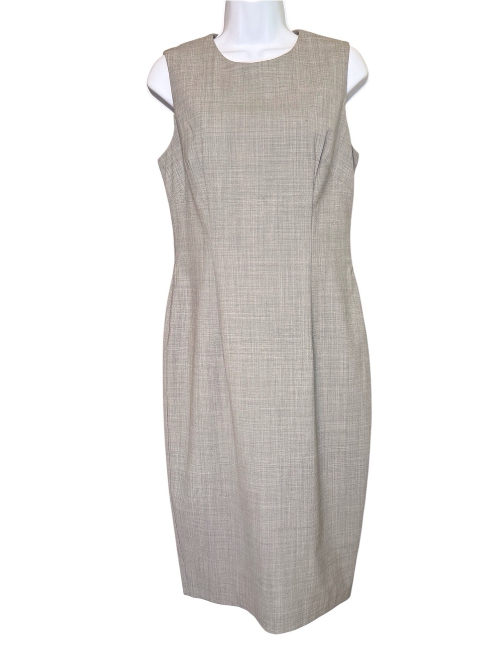 Laundry by Shelli Segal Tan Sheath Dress Size 10 Sleeveless Career Office Work
